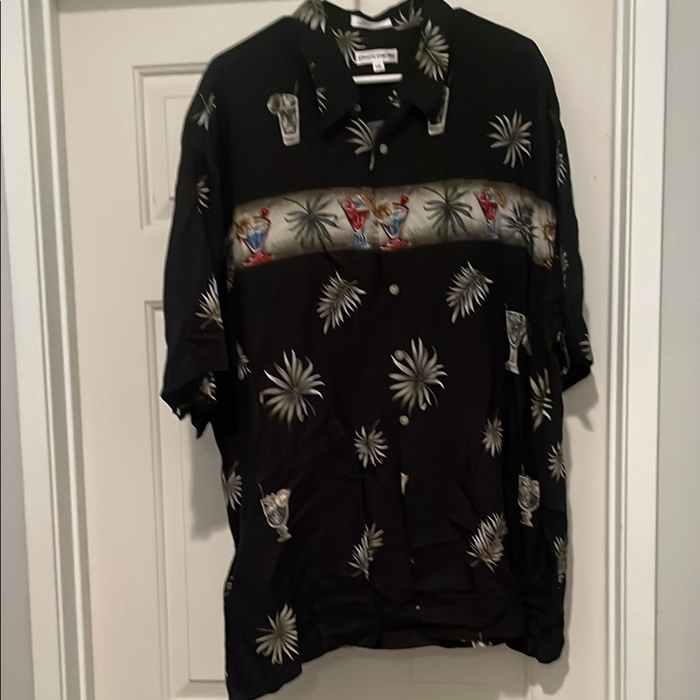 Pierre Cardin Black and Gray Patterned Men's Shirt